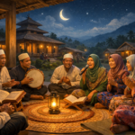 Gambar Ilustrasi warga di sebuah pondok di perkampungan di Gorontalo.