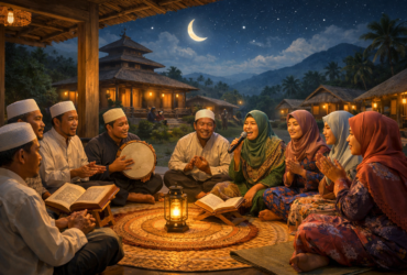 Gambar Ilustrasi warga di sebuah pondok di perkampungan di Gorontalo.