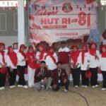 Semarak HUT ke-81 RI di Kecamatan Bongomeme turut diwarnai aksi ibu-ibu PKK dan aparat Desa Huntulohulawa dalam lomba gerak jalan. Tampil kompak dan penuh semangat, mereka membawa pesan tentang kebersamaan, gotong royong, serta peran perempuan dalam pembangunan desa. Senin, (17/8).Foto: Dok istimewa.